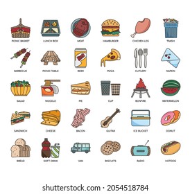Picnic Element , Thin Line and Pixel Perfect Icons