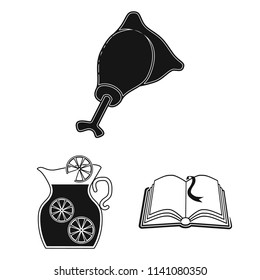 Picnic and equipment black icons in set collection for design. Picnic in the nature vector symbol stock web illustration.