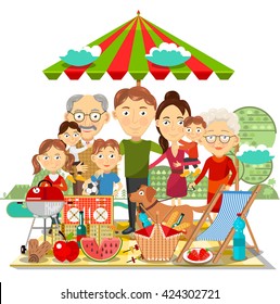 Picnic family vector
