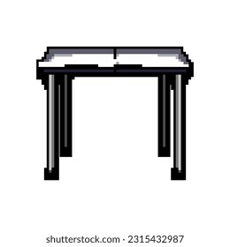 picnic plegable tabla juego píxel vector retro de arte. mesa plegable de picnic bit. ilustración vintage antigua