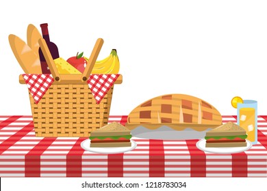 Picnic food cartoon