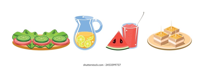 Picnic Food Flat Item and Object Vector Set