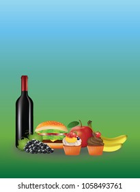 Picnic food. vector illustration 