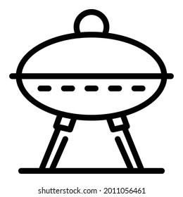 Picnic grill icon. Outline picnic grill vector icon for web design isolated on white background