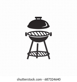 Picnic grill with lid vector icon isolated on white background