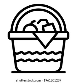 Picnic hamper icon. Outline Picnic hamper vector icon for web design isolated on white background
