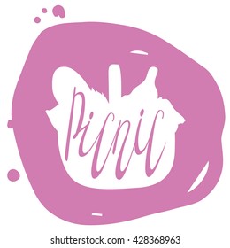 Picnic. Hand drawn isolated vector illustration.