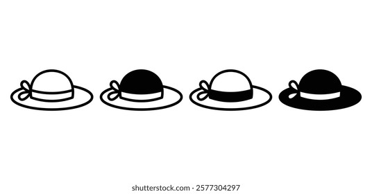 picnic hat summer holiday vector design icon simple flat modern style illustration collection isolated