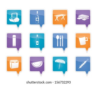 Picnic and holiday icons - vector icon set