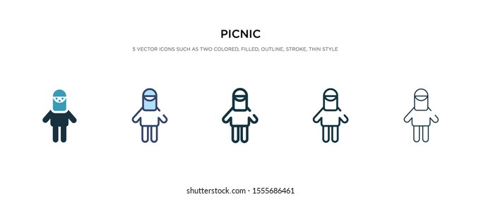 picnic icon in different style vector illustration. two colored and black picnic vector icons designed in filled, outline, line and stroke style can be used for web, mobile, ui