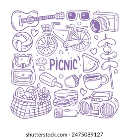 icono de picnic elemento dibujado a mano Vector