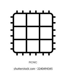 picnic icon. Line Art Style Design Isolated On White Background