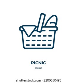 Picnic icon. Linear vector illustration from spring collection. Outline picnic icon vector. Thin line symbol for use on web and mobile apps, logo, print media.