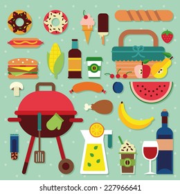 picnic icon set