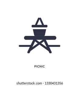 picnic icon. Simple element illustration from camping concept. picnic editable symbol design on white background. Can be use for web and mobile.