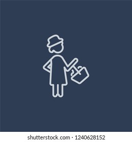 Picnic icon. Trendy flat vector line Picnic icon on dark blue background from Activity and Hobbies collection. 