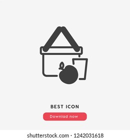 picnic icon vector. Picnic basket symbol.  Linear style sign for mobile concept and web design. picnic symbol logo illustration. vector graphics - Vector.