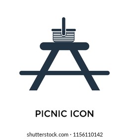 Picnic icon vector isolated on white background, Picnic transparent sign