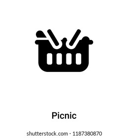 Picnic icon vector isolated on white background, logo concept of Picnic sign on transparent background, filled black symbol