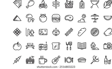 Picnic icons High-Quality Vector Icons Collection with Editable Stroke. Ideal for Professional and Creative Projects.