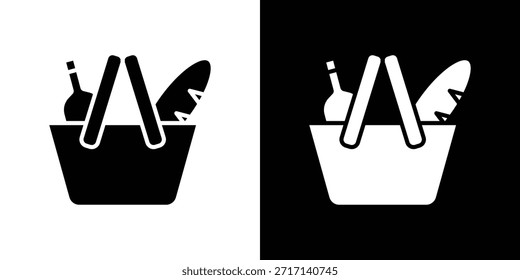 Conjunto de iconos de picnic. iconos vectoriales diseñados en estilo relleno