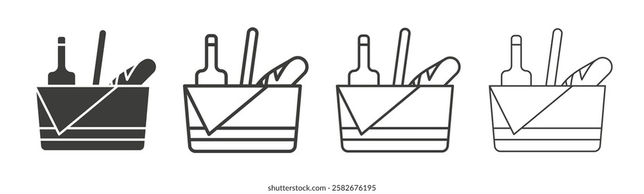 Picnic icons set vectors graphic designs