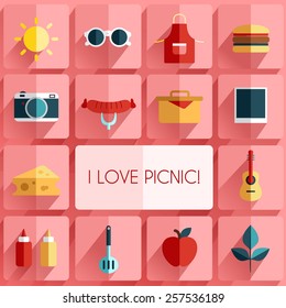 Picnic Items : Flat Icon