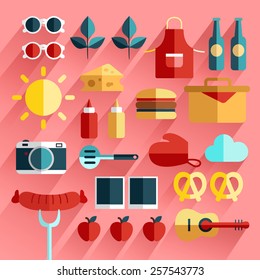 Picnic Items : Flat Icon