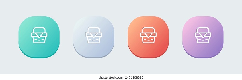 Picnic line icon in flat design style. Basket signs vector illustration.