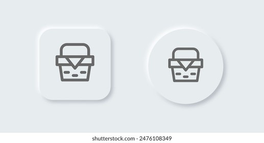 Picnic line icon in neomorphic design style. Basket signs vector illustration.