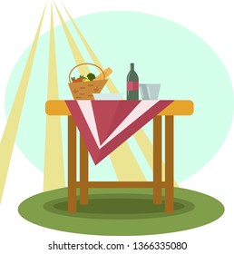 picnic in the meadow under the sun