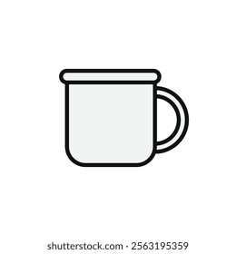 Picnic mug outline icon vector illustration