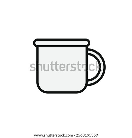 Picnic mug outline icon vector illustration