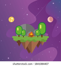 picnic on an island in space