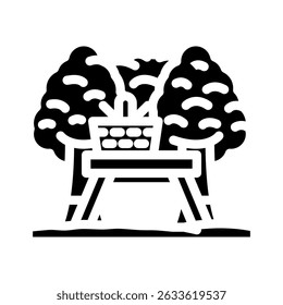 picnic park spring glyph icon vector. picnic park spring sign. isolated symbol illustration