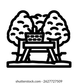 picnic park spring line icon vector. picnic park spring sign. isolated contour symbol black illustration