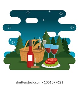 picnic party celebration scene