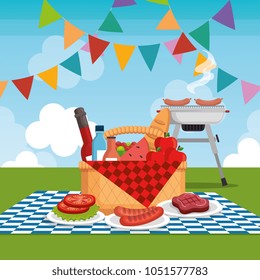 picnic party celebration scene
