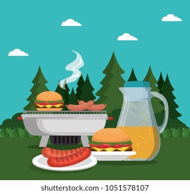 picnic party celebration scene