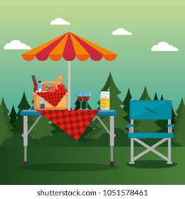 picnic party celebration scene