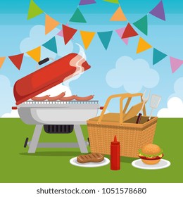 picnic party celebration scene