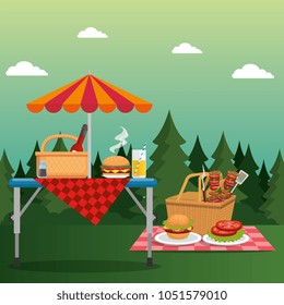 picnic party celebration scene