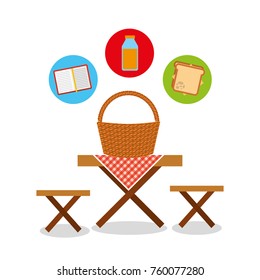 picnic party scene icon