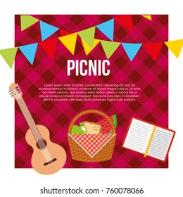 picnic party scene icon