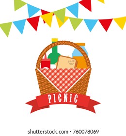picnic party scene icon