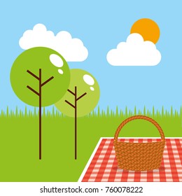 picnic party scene icon