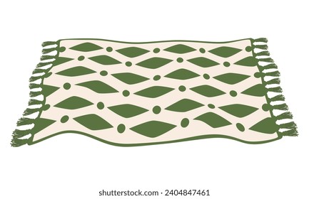 picnic rug with pattern and fringed edges