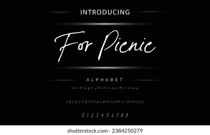 For Picnic signature Font Calligraphy Logotype Script Brush Font Type Font lettering handwritten