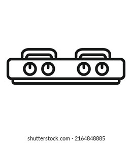 Vector de contorno de icono de cocina picnic. Cocina de gas. Cocina