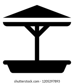 
A picnic table for amusement park 
